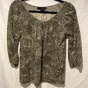 Calvin Klein Olive/cream printed top